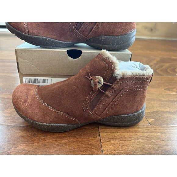 Clarks Women's Roseville Aster Ankle Boot Fur Lined Mahogany Slip On NEW 7.5 N - Picture 3 of 9
